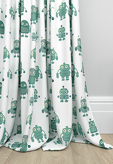 Robo Town, Emerald - Made to Measure Curtains